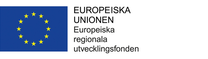 EU's logga med texten: Europeiska uniionen, europeiska regionala utvecklingsfonden.
