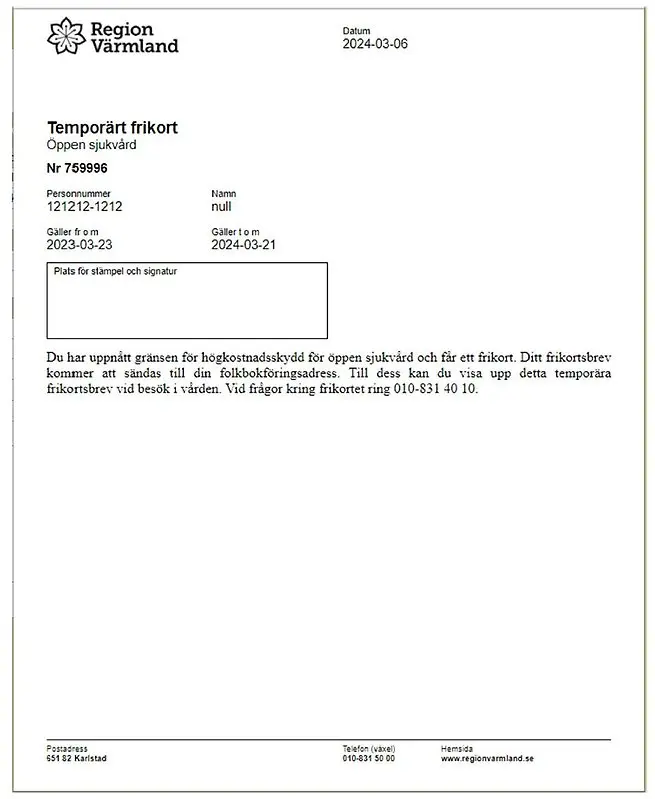 Skärmdump av ett dokument