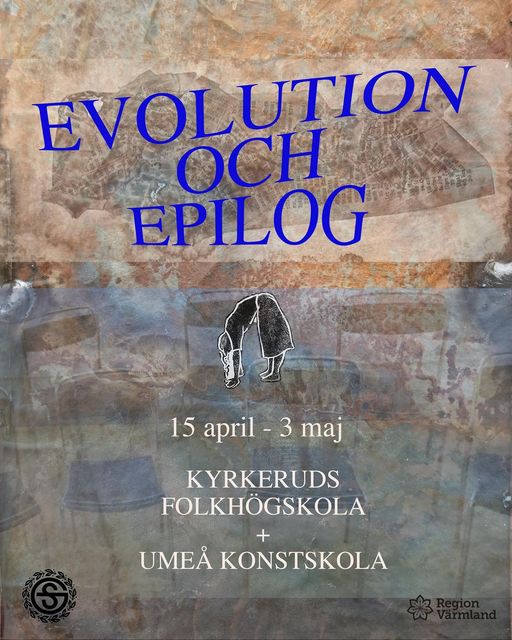 EN affisch med information om utställningen som heter Evolution och epilog. 