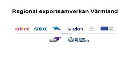Bilden visar logotyperna de aktörer som utgör regional exportsamverkan värmland