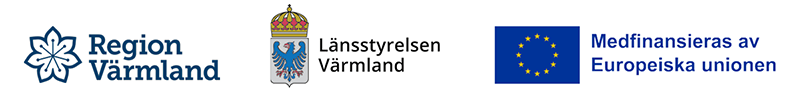 Loggor från Region Värmland och Länsstyrelsen Värmland samt en logga med texten Medfinansieras av Europeiska regionen.