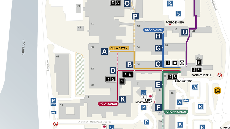 Karta från Centralsjukhuset i Karlstad