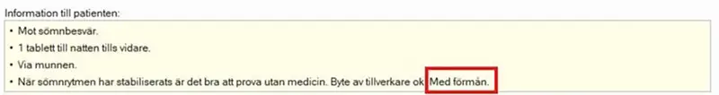 Med förmån.